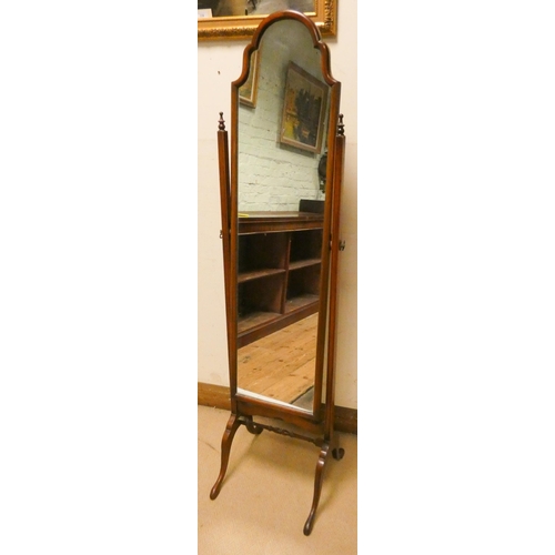 464 - A mahogany framed Cheval dressing mirror