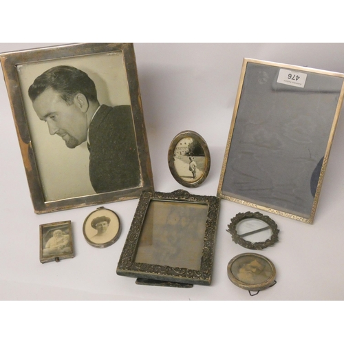 476 - A collection of eight assorted silver photo frames, of varying shapes and sizes.