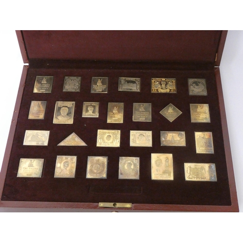 530 - A limited-edition silver-gilt postage stamp ingot set, 