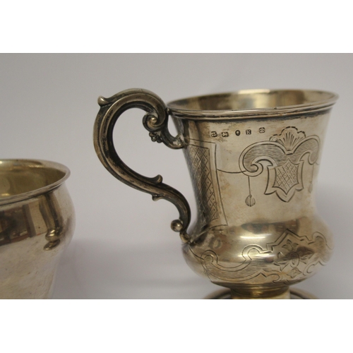 540 - A Victorian silver christening tankard and a later example. 7.7 troy ounces