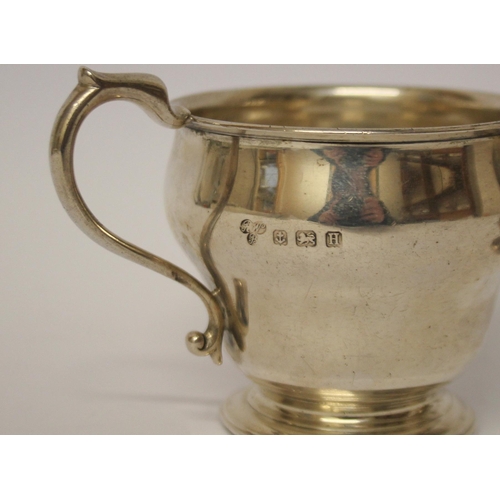 540 - A Victorian silver christening tankard and a later example. 7.7 troy ounces