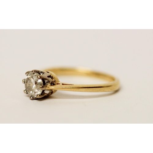 621 - A solitaire diamond engagement ring, set with a brilliant cut diamond of three quarters of a carat, ... 