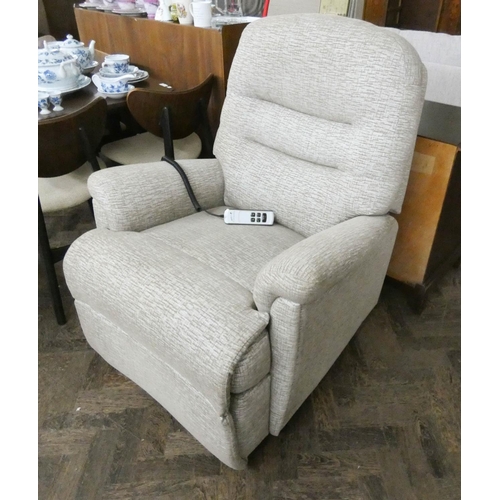 102 - Sherborne riser recliner electric armchair in beige upholstery