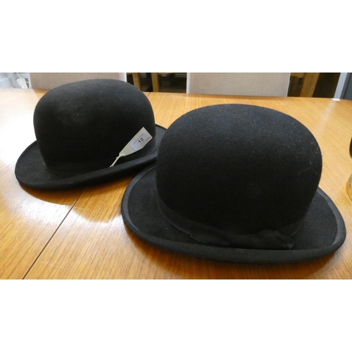 12 - Two vintage bowler hats - Herbert Johnson Bond Street and Lock & Co St James