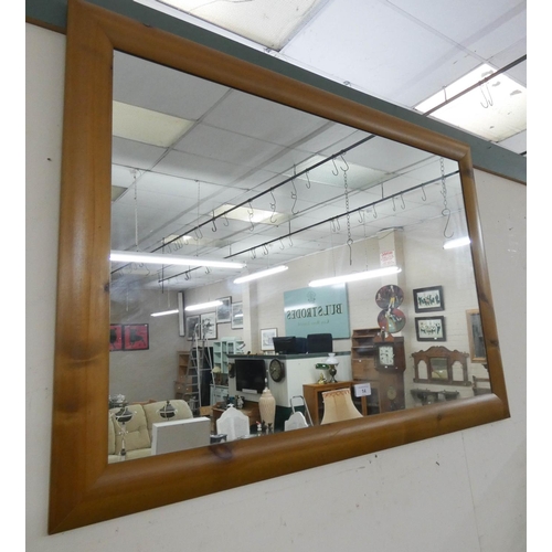 14 - Rectangular pine framed wall mirror