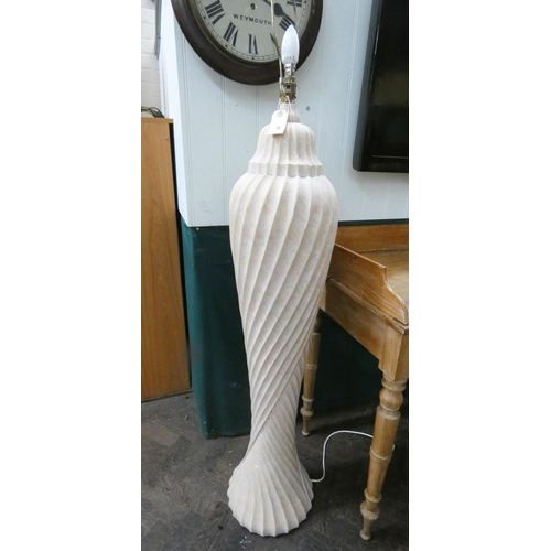 90 - Large marble effect statement floor lamp, standing approx 4'6