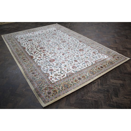 76 - Large modern Persian design carpet in shades of neutral beige, size approx 8' x 12'