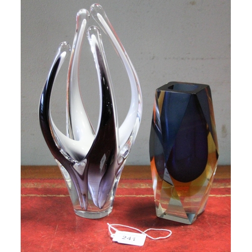 241 - Two pieces of decorative art glass