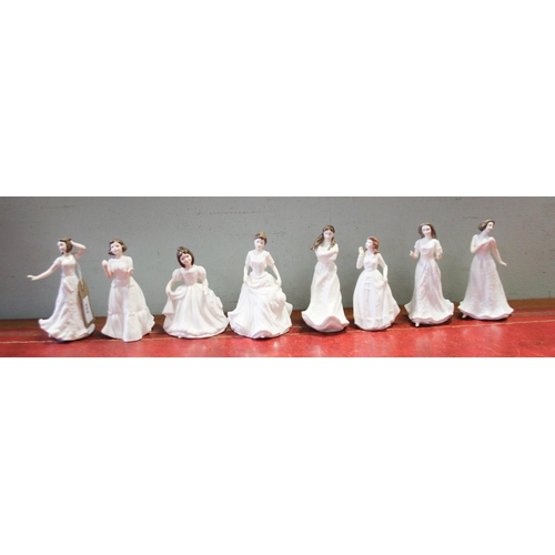 252 - Eight various Royal Doulton white lady figurines