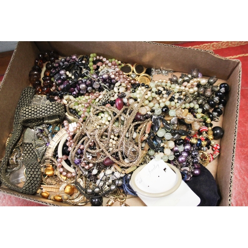 258 - Assorted costume jewellery, watch etc