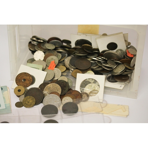 697 - Collection of old coins and bank notes