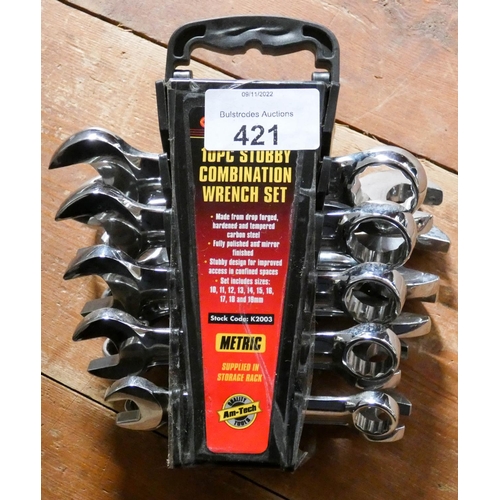 289 - A 10 piece stubby spanner set