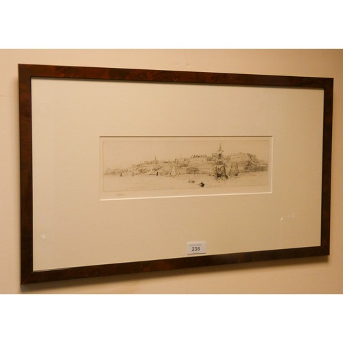 236 - W L Wyllie - A pair of framed monochrome etchings, 'Ryde Week - Yacht Racing in Solent' and 'Plymout... 