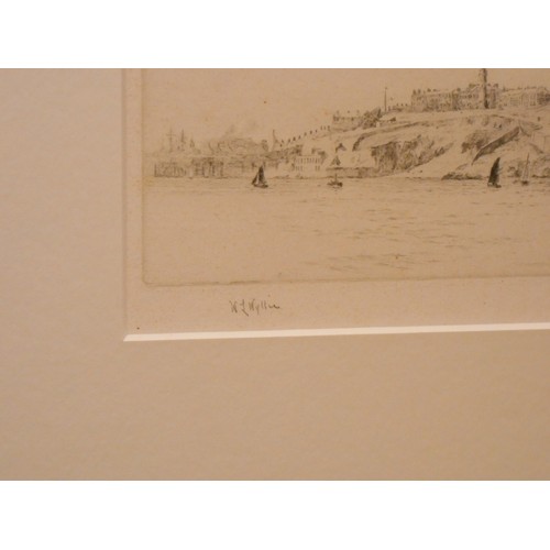 236 - W L Wyllie - A pair of framed monochrome etchings, 'Ryde Week - Yacht Racing in Solent' and 'Plymout... 