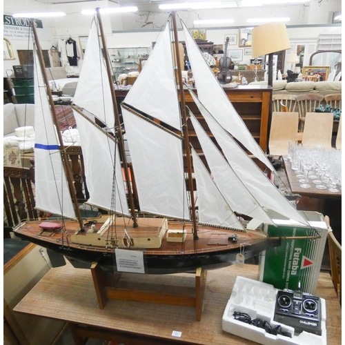 162 - A model three mast sailing schooner, 55