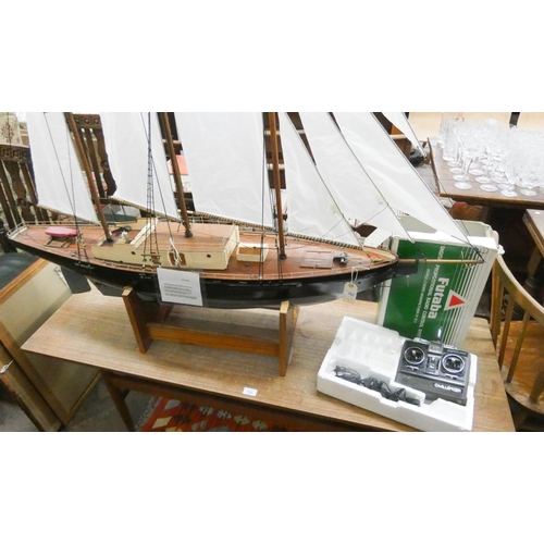 162 - A model three mast sailing schooner, 55