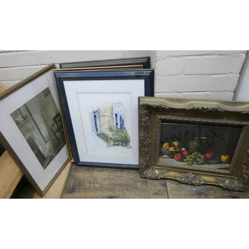 166 - A selection of various watercolours, framed prints etc