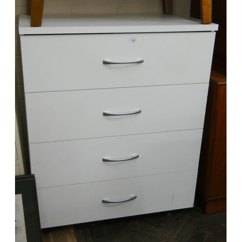 180 - A modern white chest of four long drawers, 32