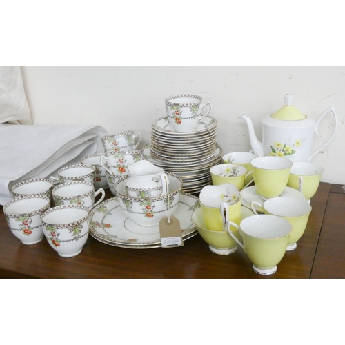 280B - A Royal Albert bone china fifteen piece floral coffee service and a Southern china tea set