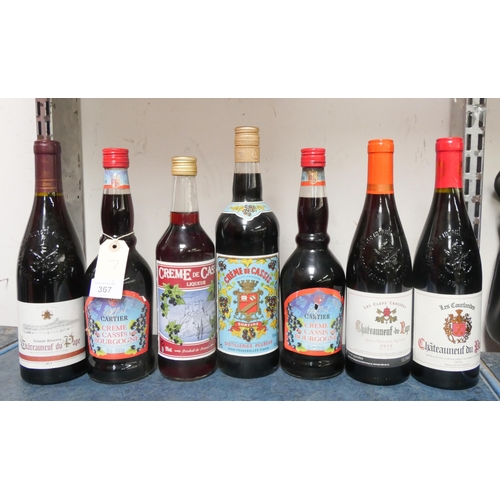 367 - Assorted red wine and liqueurs etc