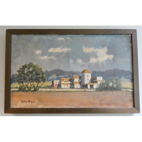 265 - A 20th century oil on board impressionistic French landscape, signed lower left Patrick Biggie, imag... 