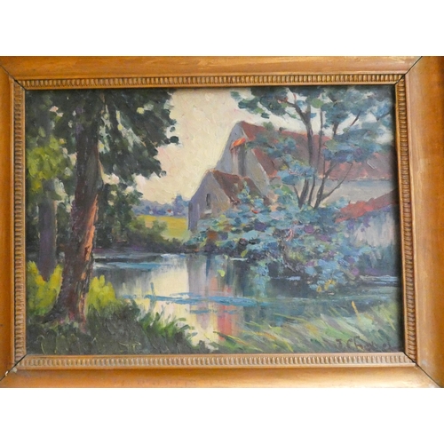 266 - Early 20th century French impressionist landscape by J Chevrel, signed lower right, inscription vers... 