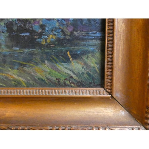 266 - Early 20th century French impressionist landscape by J Chevrel, signed lower right, inscription vers... 