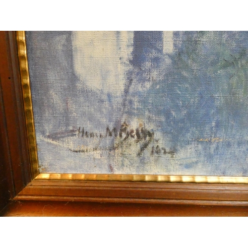 277 - A French School impressionistic view of a French villa, signed left, looks like Henry McBenn dated 1... 