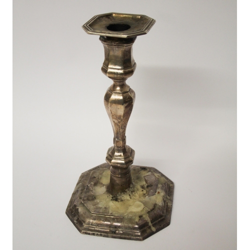 514 - A Britannia standard candle stick, in the Georgian style, Hawksworth Eyre & Co, London 1928. Detacha... 