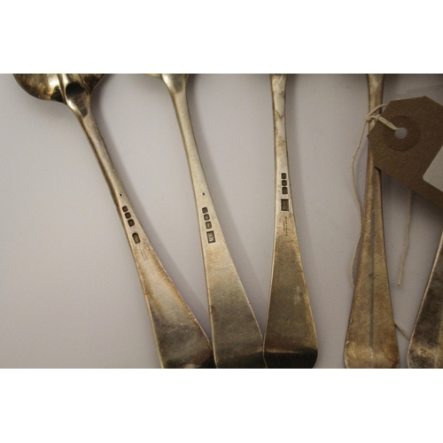 527 - Seven rat tail table spoons,  London marks 1959. Gross weight 16 troy ounces