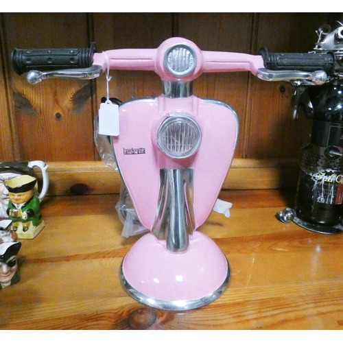 8 - A novelty pink Lambretta scooter table lamp