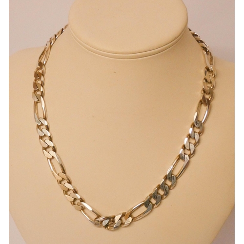 606 - Chunky Figaro silver hallmarked neck chain 20