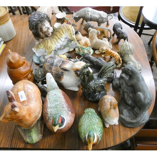 103 - Assorted china animal figures, birds and others