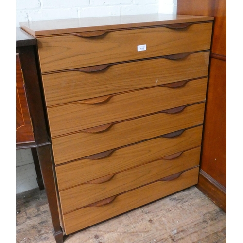 150 - A modern teak chest of seven drawers, 2'6 wide