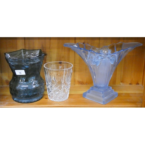 16 - Three assorted glass vases