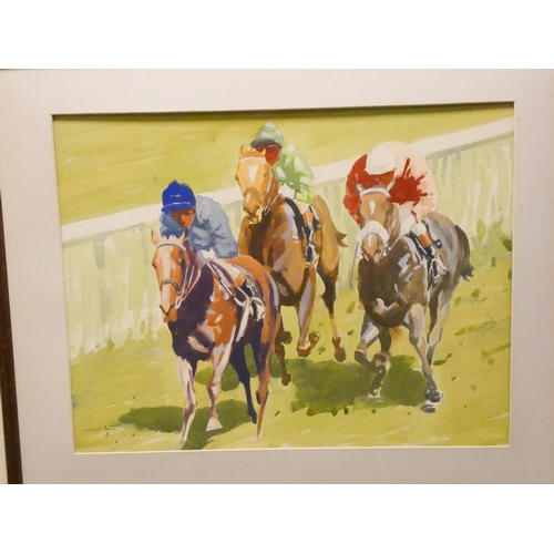 295 - W Norman Gaunt - Contemporary watercolour depicting racehorse, signed lower left, image size 20