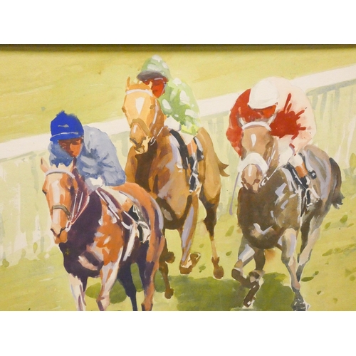 295 - W Norman Gaunt - Contemporary watercolour depicting racehorse, signed lower left, image size 20