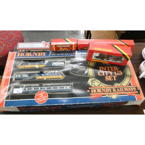 92 - Hornby electric train set , another locomotive, carriages etc