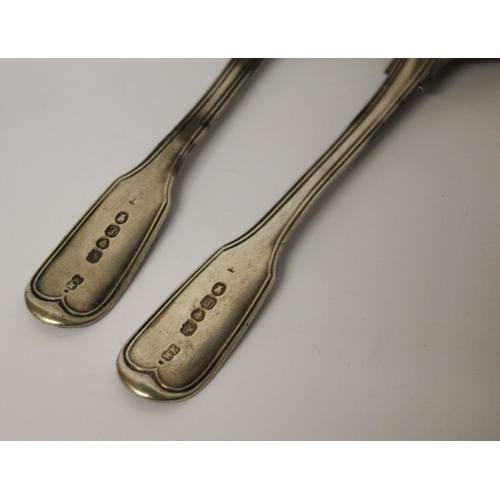 537 - Pair of early Victorian silver dessert spoons, London 1838. 3.3 troy ounces