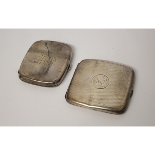 540 - Two Edwardian silver cigarette cases. gross weight 5.6 troy ounces