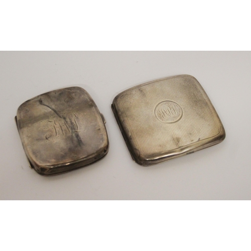 540 - Two Edwardian silver cigarette cases. gross weight 5.6 troy ounces