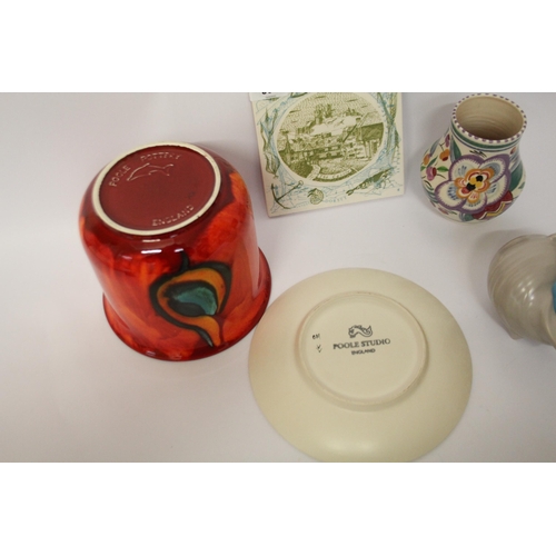 333 - A collection of Poole Pottery to include Corfe Castle Carter tile, 750 Anniversary Poole Charger, tw... 