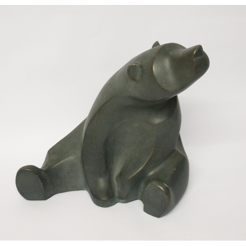 343 - A large stylish Art Deco style figure of a seated bear standing 12