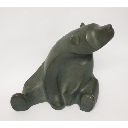 343 - A large stylish Art Deco style figure of a seated bear standing 12