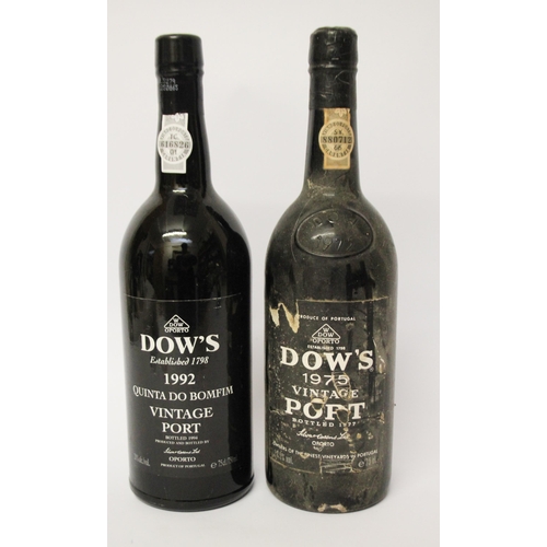 361 - A bottle of Dows 1975 vintage port and a bottle of Dows 1992 vintage port