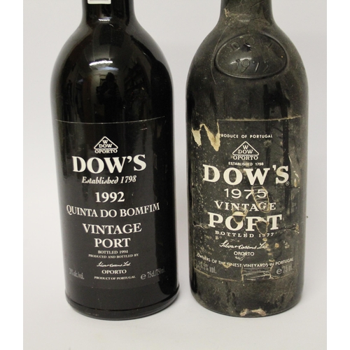 361 - A bottle of Dows 1975 vintage port and a bottle of Dows 1992 vintage port