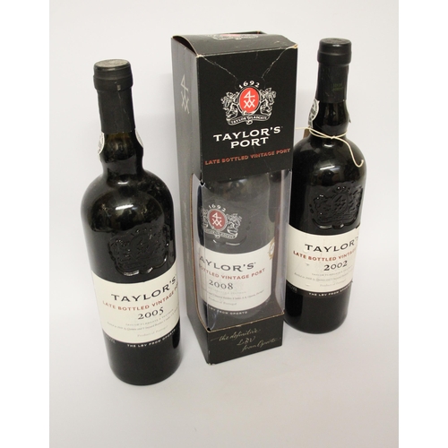 364 - Taylor's Port - a bottle of 2002, 2005 & 2008 vintages.