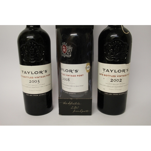 364 - Taylor's Port - a bottle of 2002, 2005 & 2008 vintages.