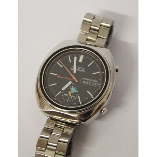 585 - Seiko 5 Sports Speedtimer automatic chronograph stainless steel vintage wristwatch, 6139-8002