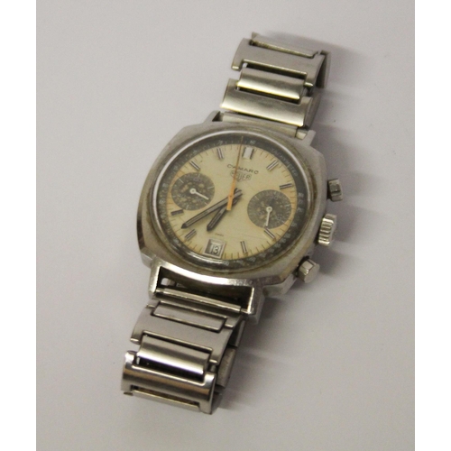 586 - Heuer Camaro vintage chronograph wristwatch, in stainless steel case, on later flexi strap